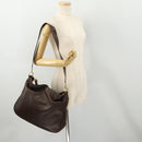 GUCCI Bamboo Shoulder Bag Leather 2way Brown Gold 001 2404 1577 Auth ep14006-23