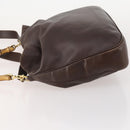 GUCCI Bamboo Shoulder Bag Leather 2way Brown Gold 001 2404 1577 Auth ep14006-4