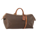CELINE Macadam Canvas Boston Bag PVC Leather 2way Brown Gold Auth ep14007-1