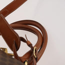 CELINE Macadam Canvas Boston Bag PVC Leather 2way Brown Gold Auth ep14007-15