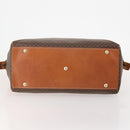 CELINE Macadam Canvas Boston Bag PVC Leather 2way Brown Gold Auth ep14007-5