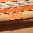 CELINE Macadam Canvas Boston Bag PVC Leather 2way Brown Gold Auth ep14007-23