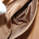 CELINE Macadam Canvas Boston Bag PVC Leather 2way Brown Gold Auth ep14007-25