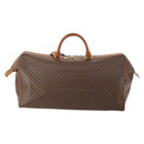 CELINE Macadam Canvas Boston Bag PVC Leather 2way Brown Gold Auth ep14007-2