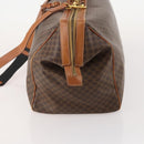 CELINE Macadam Canvas Boston Bag PVC Leather 2way Brown Gold Auth ep14007-3