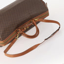CELINE Macadam Canvas Boston Bag PVC Leather 2way Brown Gold Auth ep14007-7