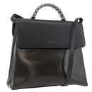 LOEWE Hand Bag Leather 2way Black Silver Auth ep14013-1