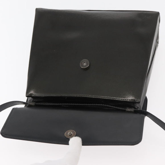 LOEWE Hand Bag Leather 2way Black Silver Auth ep14013