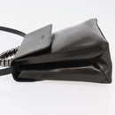 LOEWE Hand Bag Leather 2way Black Silver Auth ep14013-4