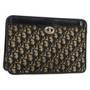 Christian Dior Trotter Canvas Clutch Bag Navy Gold Auth ep14016-1