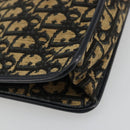 Christian Dior Trotter Canvas Clutch Bag Navy Gold Auth ep14016-11