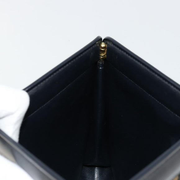 Christian Dior Trotter Canvas Clutch Bag Navy Gold Auth ep14016