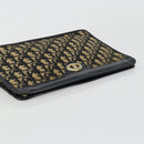 Christian Dior Trotter Canvas Clutch Bag Navy Gold Auth ep14016-6