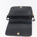 CELINE C Sulky Horse Carriage Shoulder Bag Canvas Navy Gold Auth ep14022-10