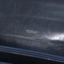 CELINE C Sulky Horse Carriage Shoulder Bag Canvas Navy Gold Auth ep14022-18