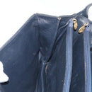 CELINE C Sulky Horse Carriage Shoulder Bag Canvas Navy Gold Auth ep14022-19