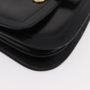 GUCCI Horsebit Shoulder Bag Leather Black Gold Auth ep14024-9