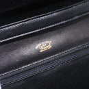 GUCCI Horsebit Shoulder Bag Leather Black Gold Auth ep14024-18