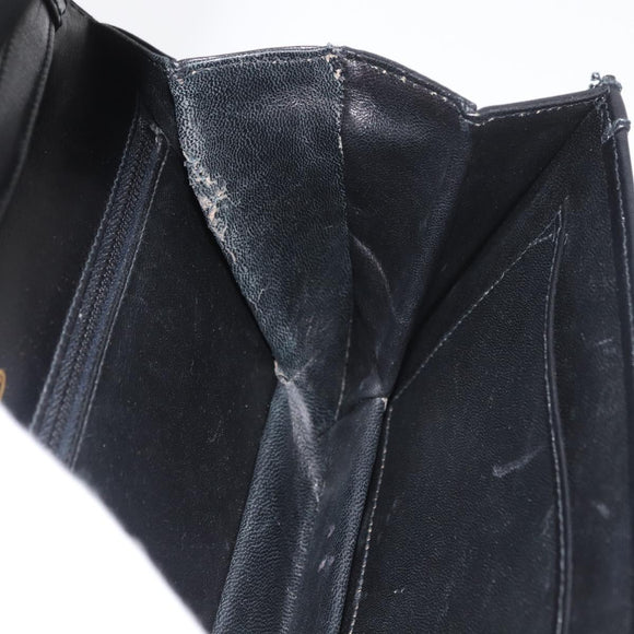 GUCCI Horsebit Shoulder Bag Leather Black Gold Auth ep14024