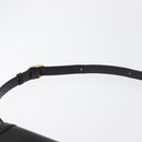 GUCCI Horsebit Shoulder Bag Leather Black Gold Auth ep14024-8