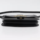 GUCCI Horsebit Shoulder Bag Leather Black Gold Auth ep14024-5