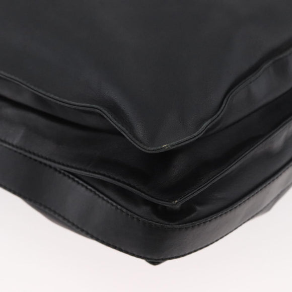 LOEWE Shoulder Bag Leather Black Silver Auth ep14025