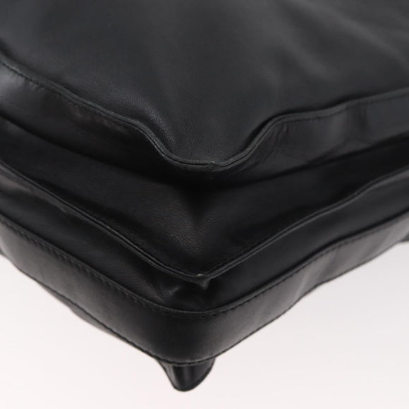LOEWE Shoulder Bag Leather Black Silver Auth ep14025