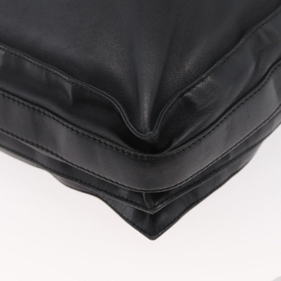 LOEWE Shoulder Bag Leather Black Silver Auth ep14025