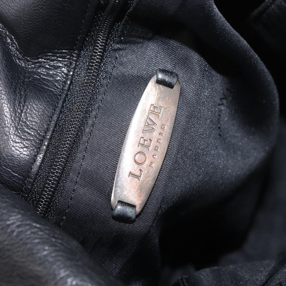LOEWE Shoulder Bag Leather Black Silver Auth ep14025