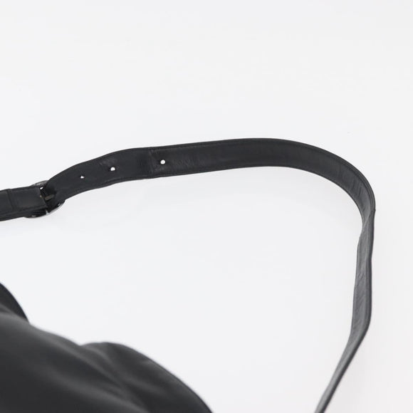 LOEWE Shoulder Bag Leather Black Silver Auth ep14025