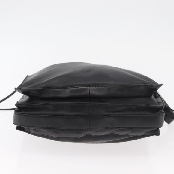 LOEWE Shoulder Bag Leather Black Silver Auth ep14025