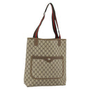 GUCCI GG Supreme Web Sherry Line Tote Bag PVC Beige 40 02 003 Auth ep14026-1