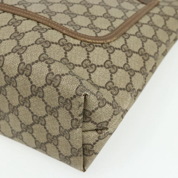 GUCCI GG Supreme Web Sherry Line Tote Bag PVC Beige 40 02 003 Auth ep14026