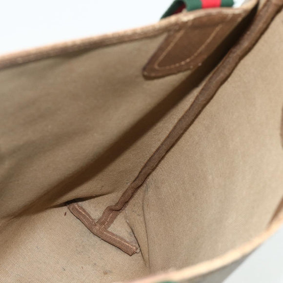 GUCCI GG Supreme Web Sherry Line Tote Bag PVC Beige 40 02 003 Auth ep14026