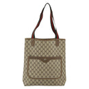 GUCCI GG Supreme Web Sherry Line Tote Bag PVC Beige 40 02 003 Auth ep14026-2