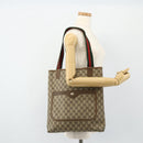 GUCCI GG Supreme Web Sherry Line Tote Bag PVC Beige 40 02 003 Auth ep14026-21
