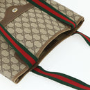 GUCCI GG Supreme Web Sherry Line Tote Bag PVC Beige 40 02 003 Auth ep14026-6