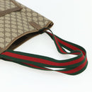 GUCCI GG Supreme Web Sherry Line Tote Bag PVC Beige 40 02 003 Auth ep14026-7