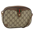 GUCCI GG Supreme Web Sherry Line Bag PVC Beige Gold 89 02 066 Auth ep14029-1