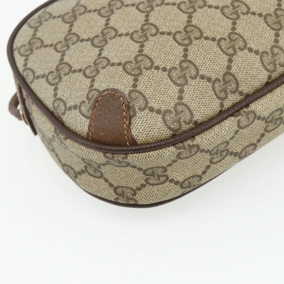 GUCCI GG Supreme Web Sherry Line Bag PVC Beige Gold 89 02 066 Auth ep14029
