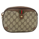 GUCCI GG Supreme Web Sherry Line Bag PVC Beige Gold 89 02 066 Auth ep14029-13