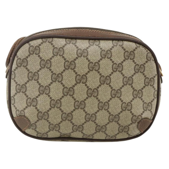 GUCCI GG Supreme Web Sherry Line Bag PVC Beige Gold 89 02 066 Auth ep14029