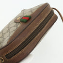 GUCCI GG Supreme Web Sherry Line Bag PVC Beige Gold 89 02 066 Auth ep14029-6