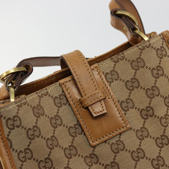 GUCCI GG Canvas Shoulder Bag Beige Gold 110292 Auth ep14036
