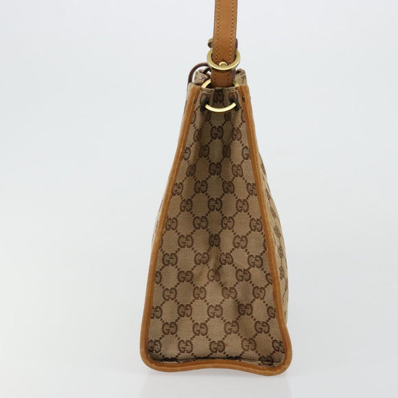 GUCCI GG Canvas Shoulder Bag Beige Gold 110292 Auth ep14036