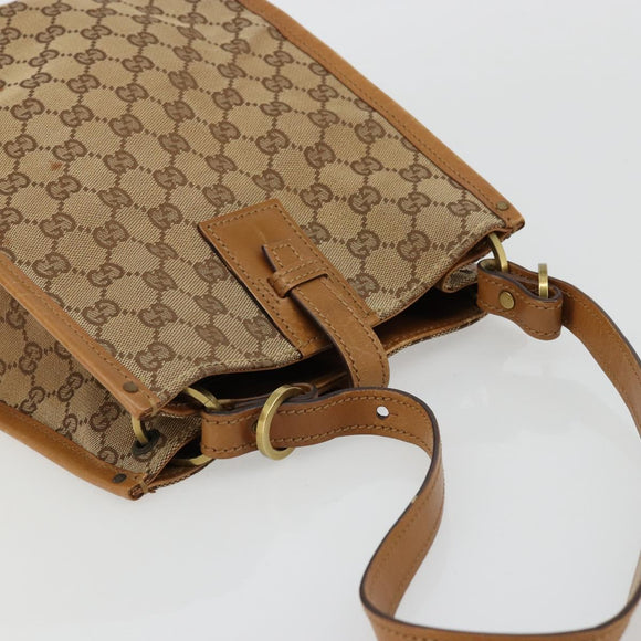 GUCCI GG Canvas Shoulder Bag Beige Gold 110292 Auth ep14036