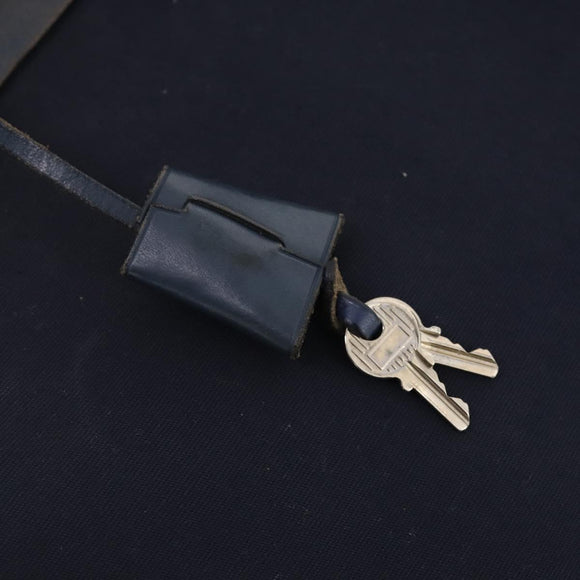 HERMES Her Line Herbag Ad Backpack Canvas Navy Silver Auth ep14037