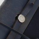 HERMES Her Line Herbag Ad Backpack Canvas Navy Silver Auth ep14037-21