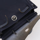 HERMES Her Line Herbag Ad Backpack Canvas Navy Silver Auth ep14037-10