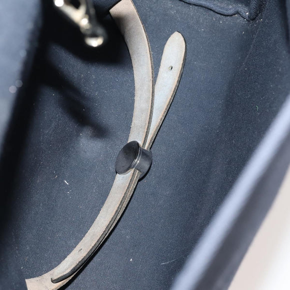 HERMES Her Line Herbag Ad Backpack Canvas Navy Silver Auth ep14037